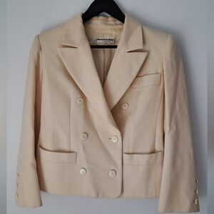 Yves Saint Laurent Ivory Double-Breasted Blazer And Pants